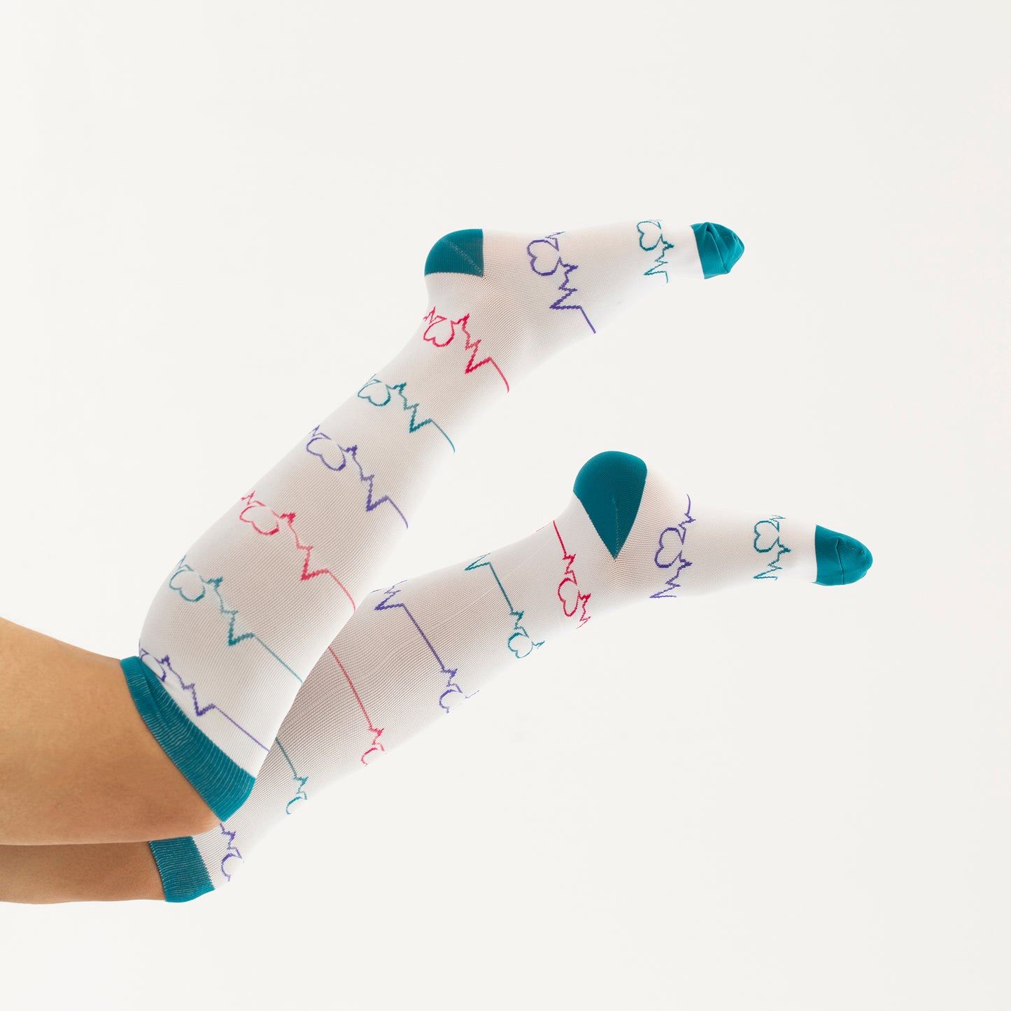 EKG Heart Knee-High Compression Socks