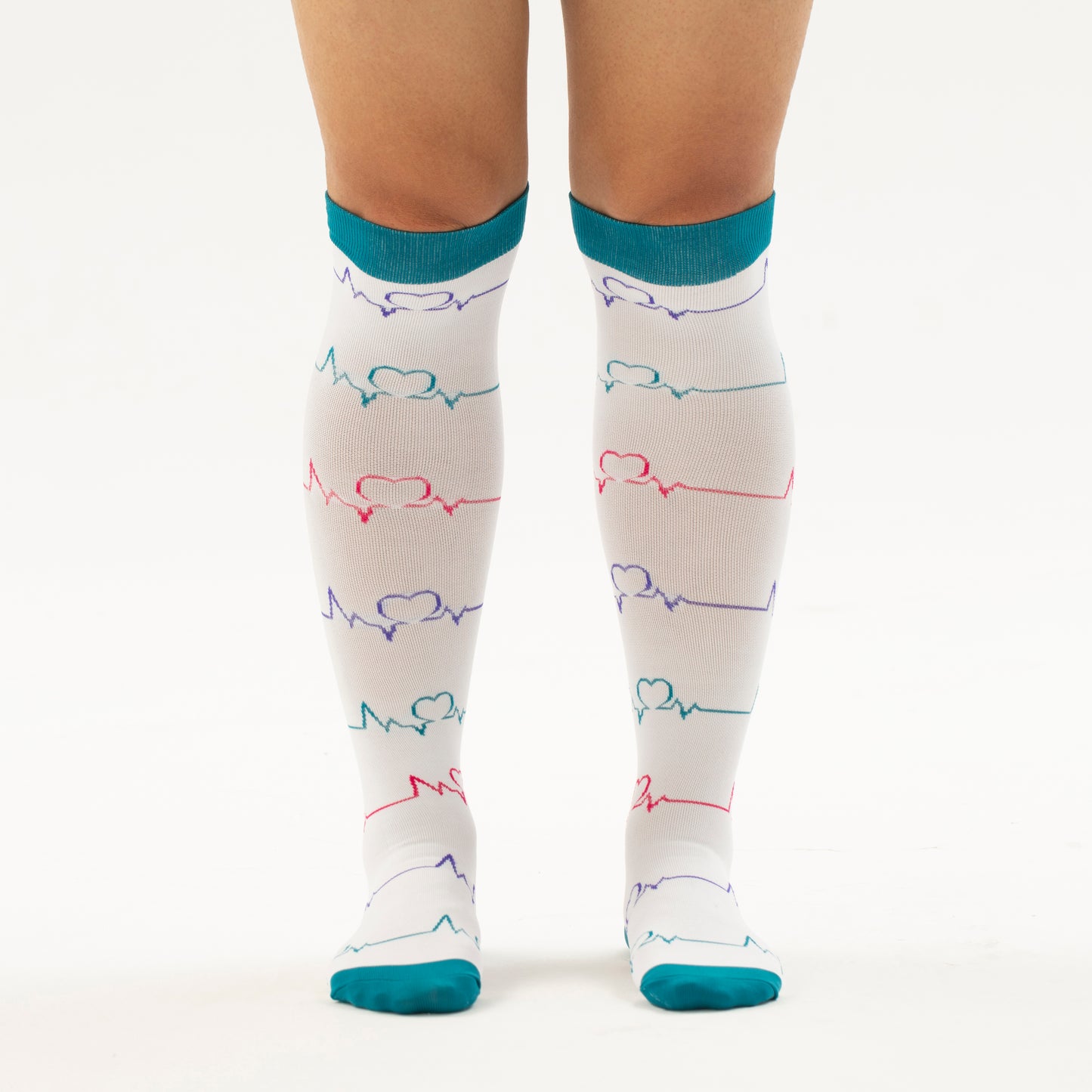 EKG Heart Knee-High Compression Socks