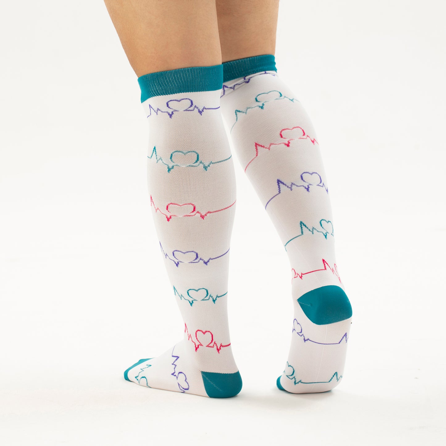 EKG Heart Knee-High Compression Socks