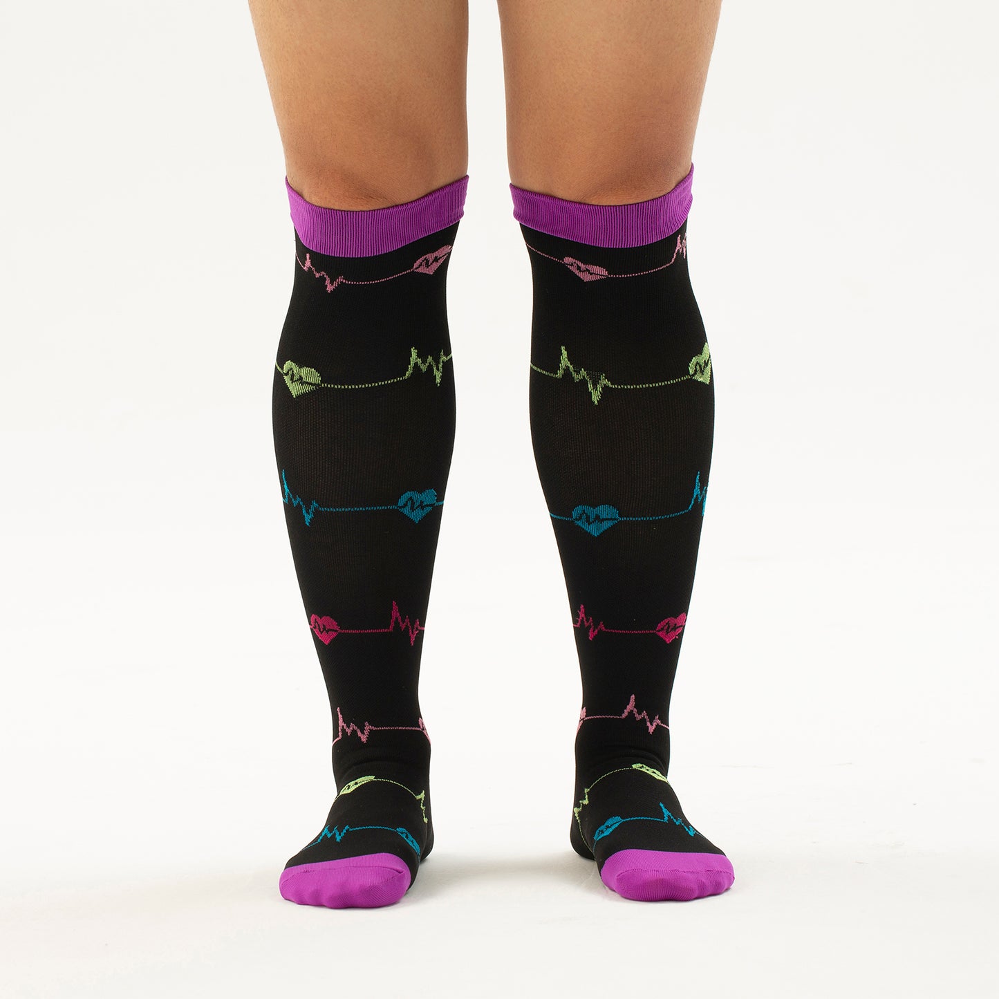 EKG Heart Knee-High Compression Socks