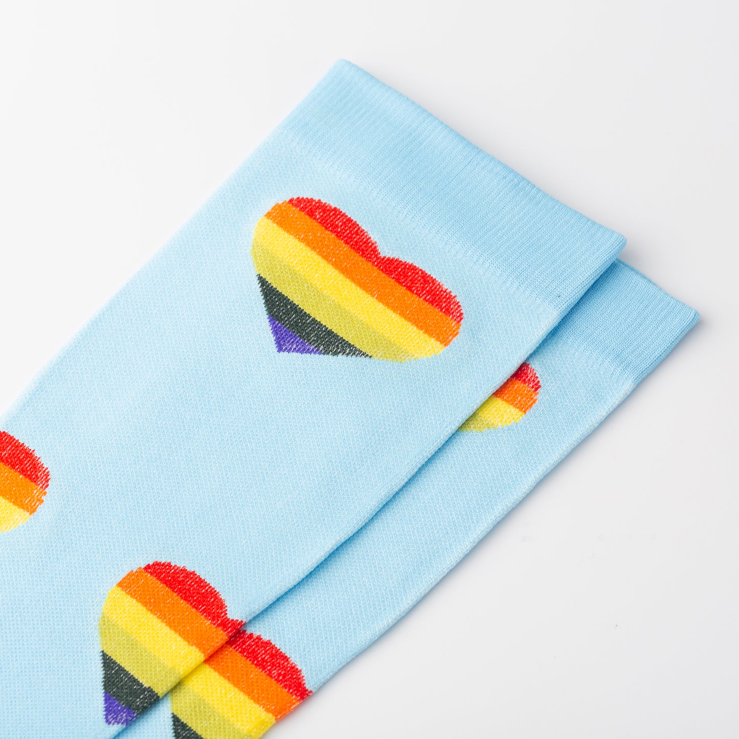 Rainbow Heart Knee-High Compression Socks