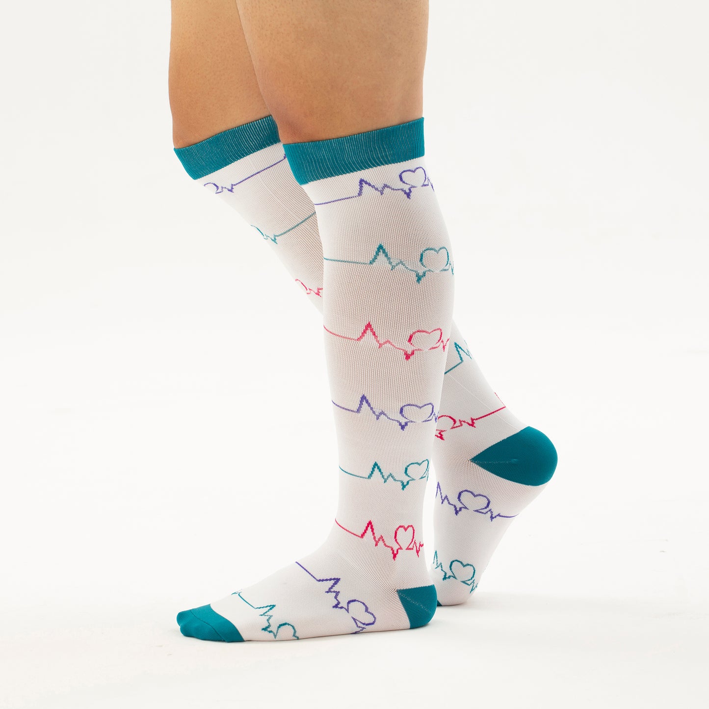 EKG Heart Knee-High Compression Socks