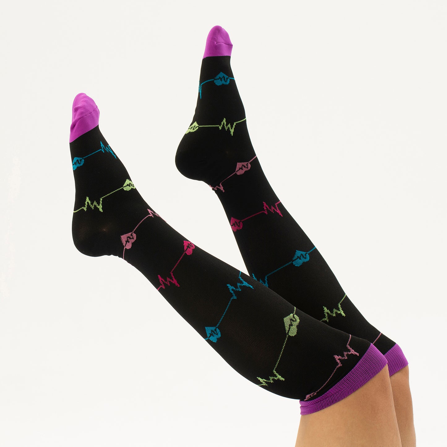 EKG Heart Knee-High Compression Socks