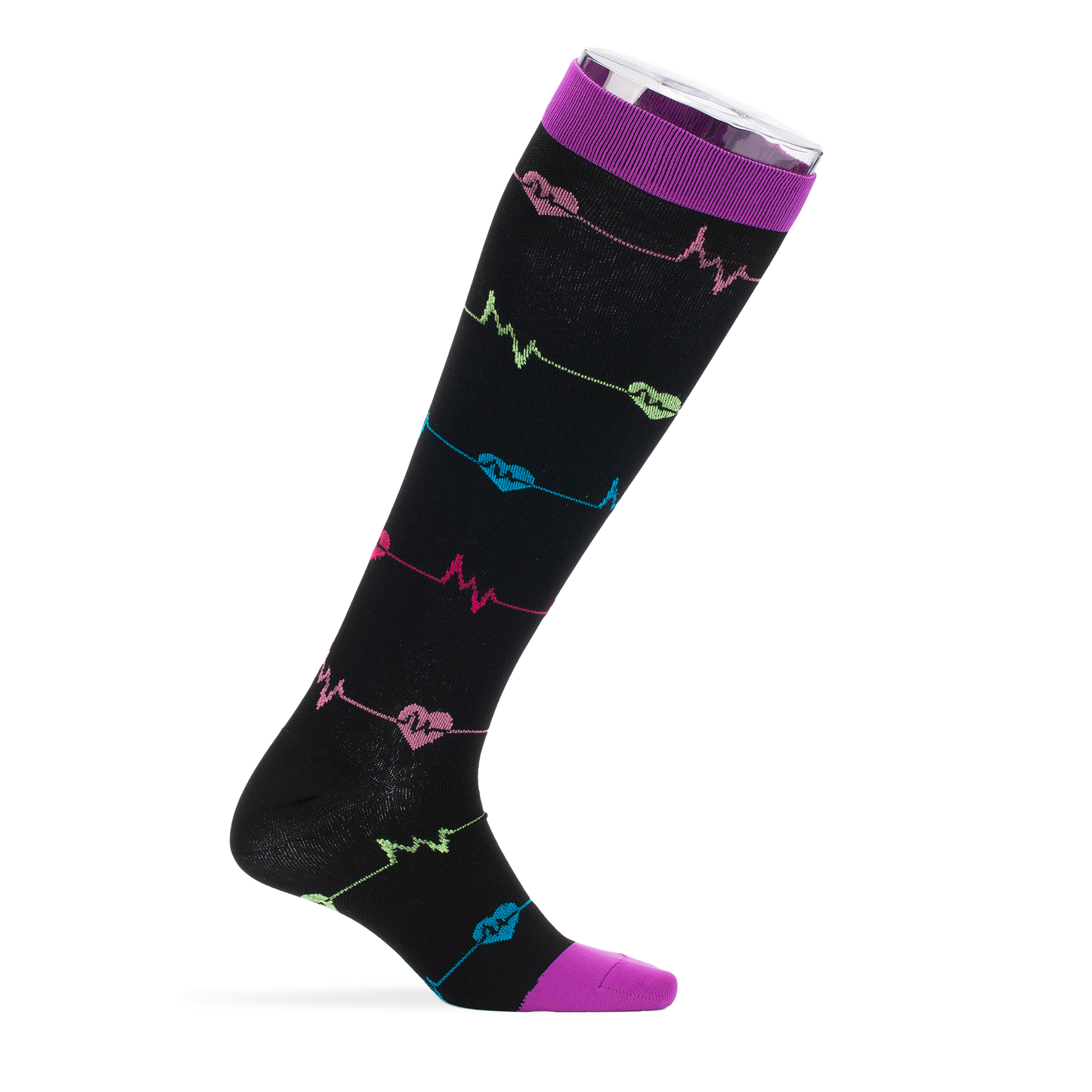 EKG Heart Knee-High Compression Socks