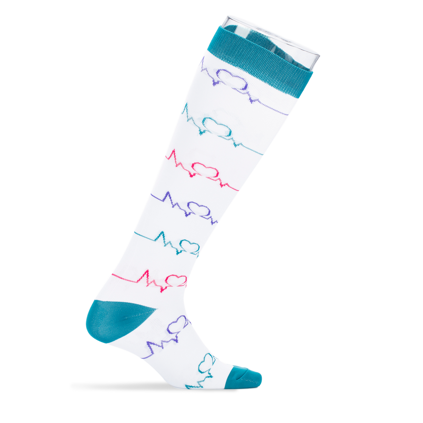 EKG Heart Knee-High Compression Socks