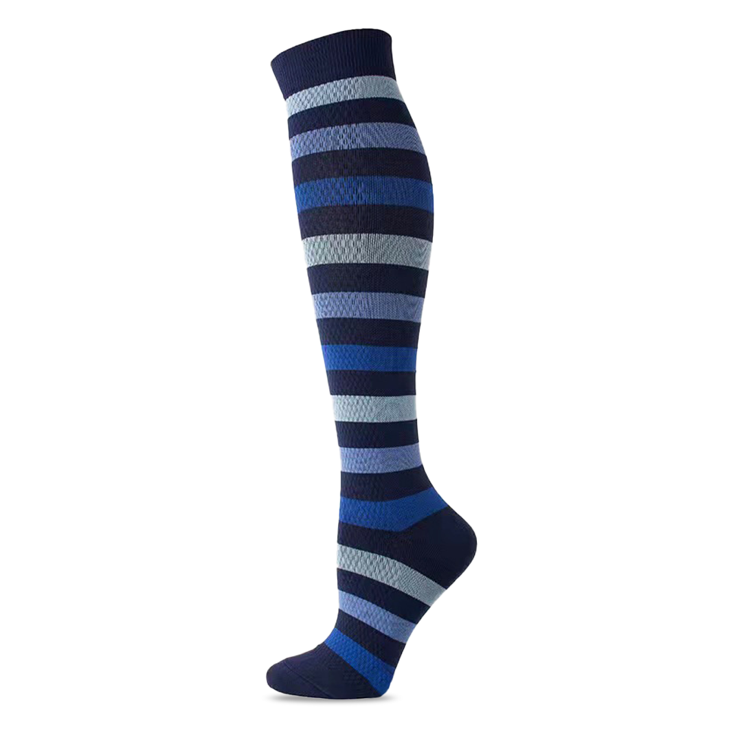 Striped Knee-High Compression Socks