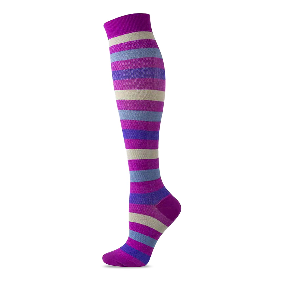 Striped Knee-High Compression Socks