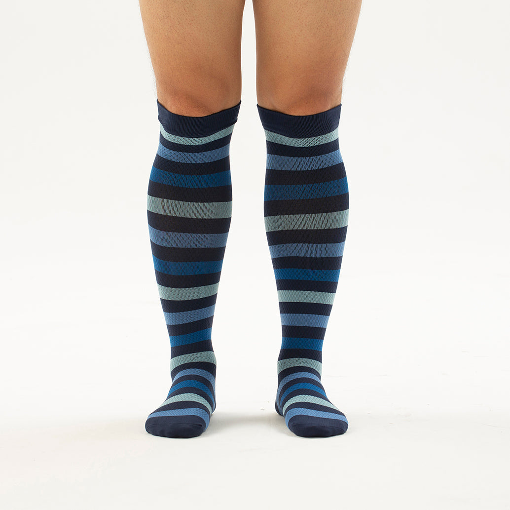 Striped Knee-High Compression Socks