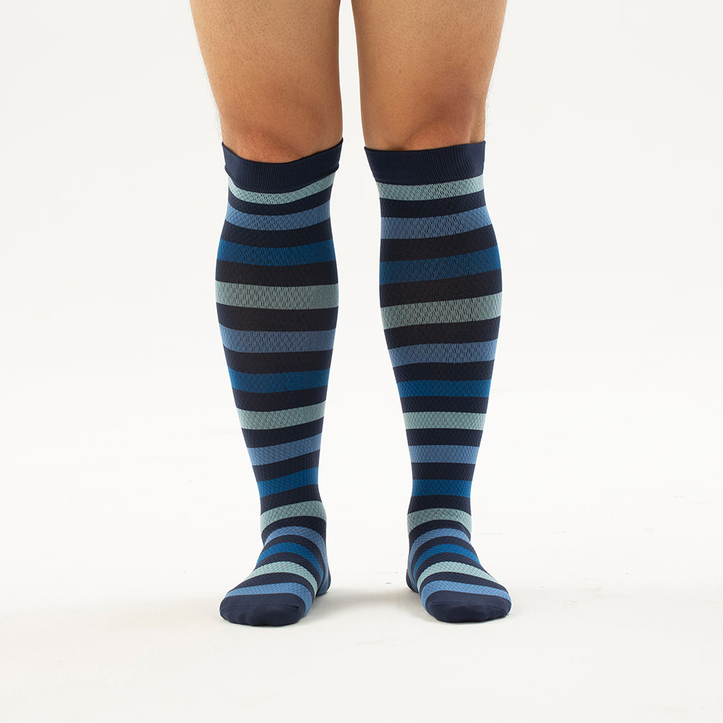 Striped Knee-High Compression Socks