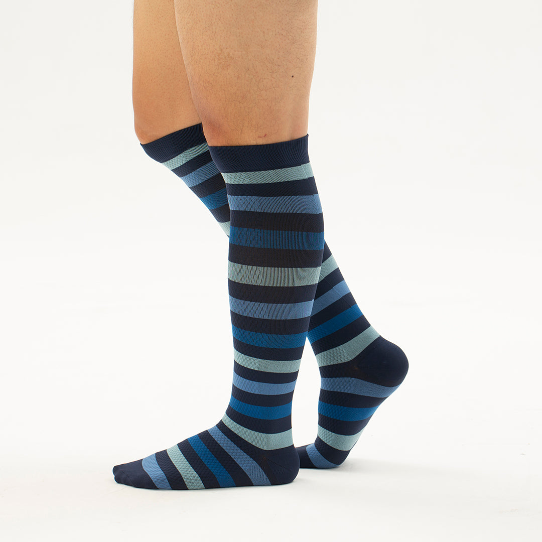 Striped Knee-High Compression Socks