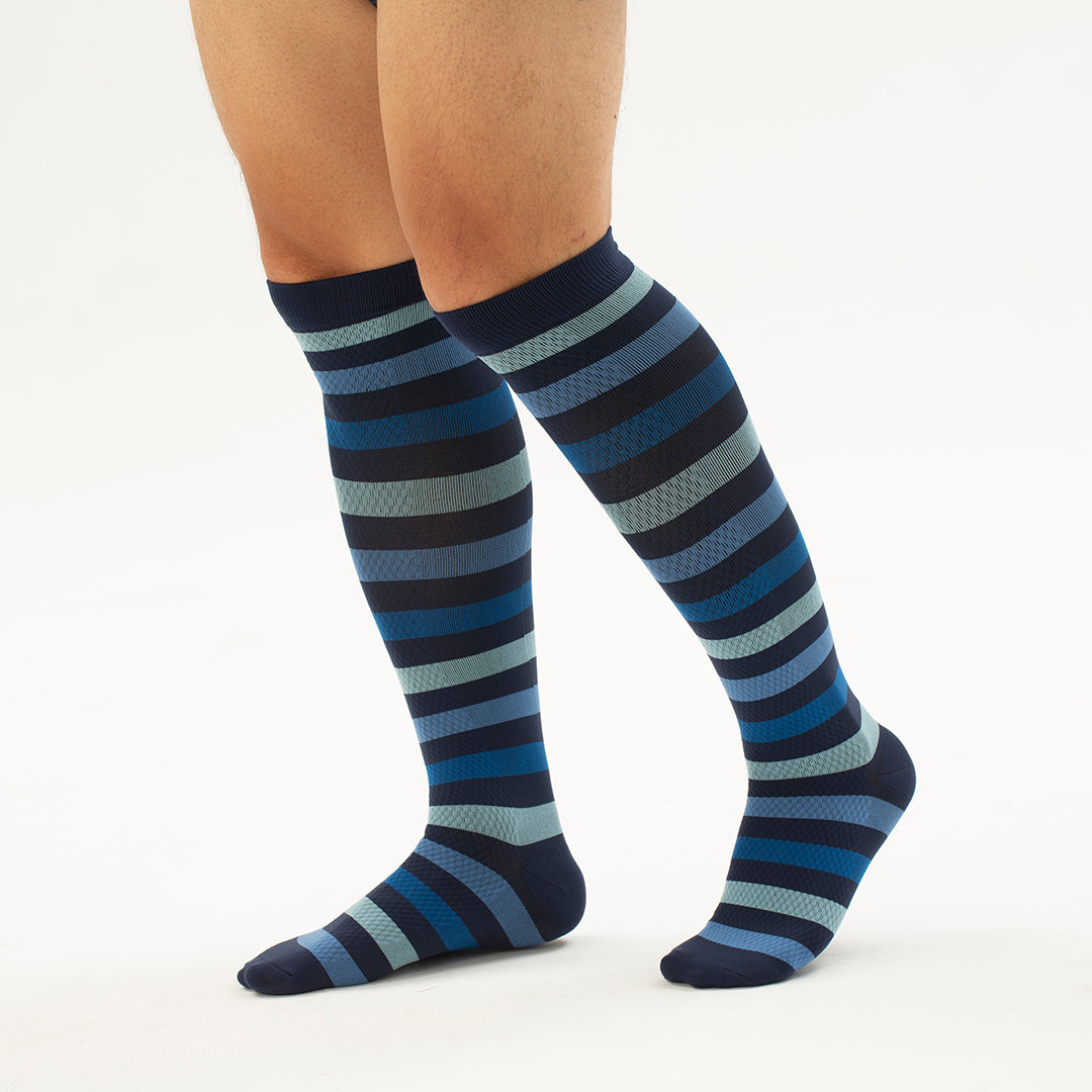 Striped Knee-High Compression Socks