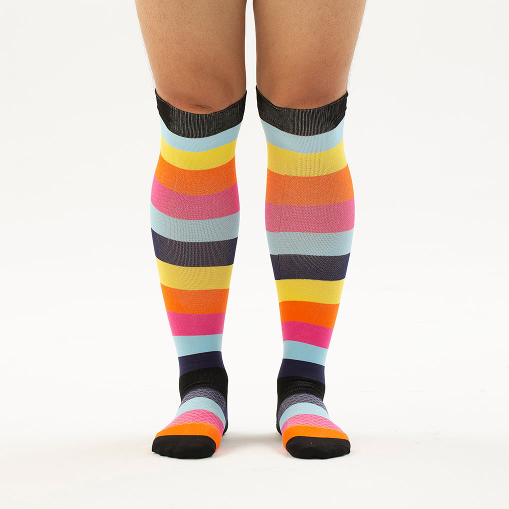 Striped Knee-High Compression Socks