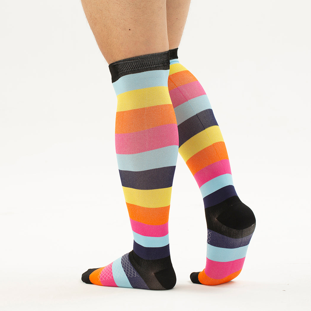 Striped Knee-High Compression Socks