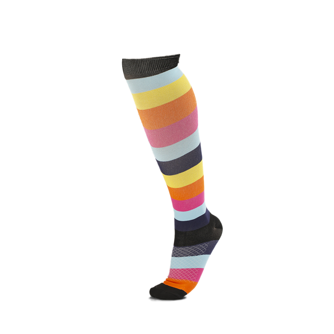 Striped Knee-High Compression Socks