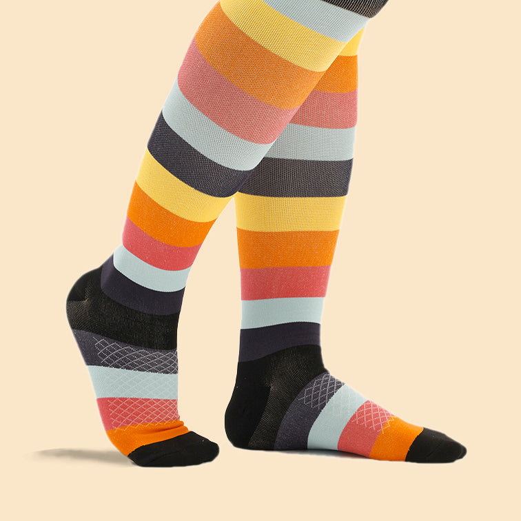 Striped Knee-High Compression Socks