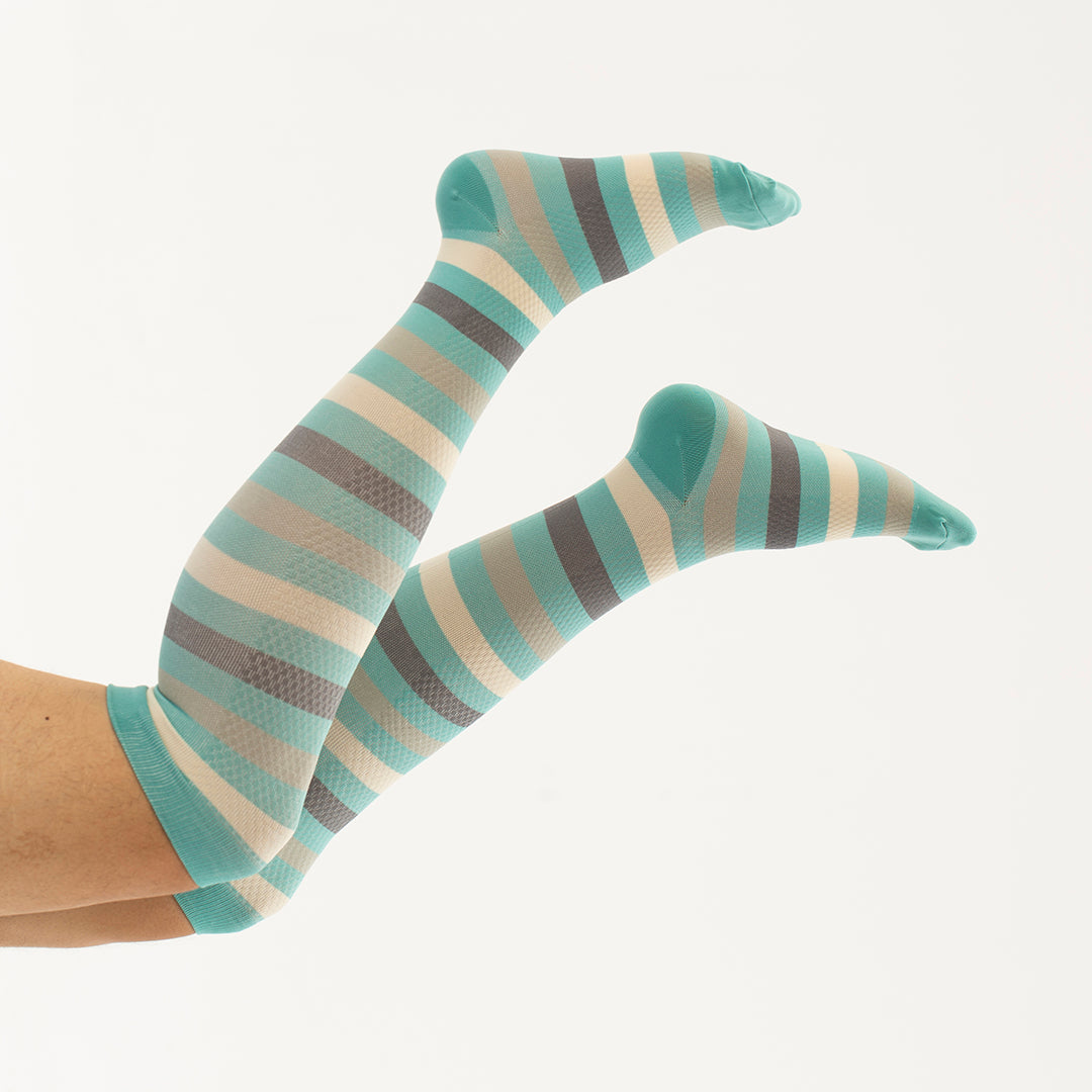 Striped Knee-High Compression Socks