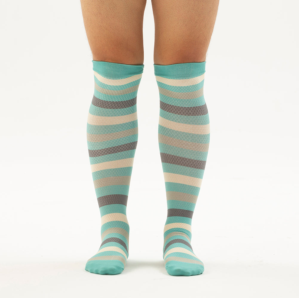 Striped Knee-High Compression Socks