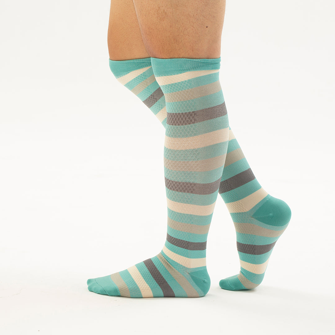 Striped Knee-High Compression Socks