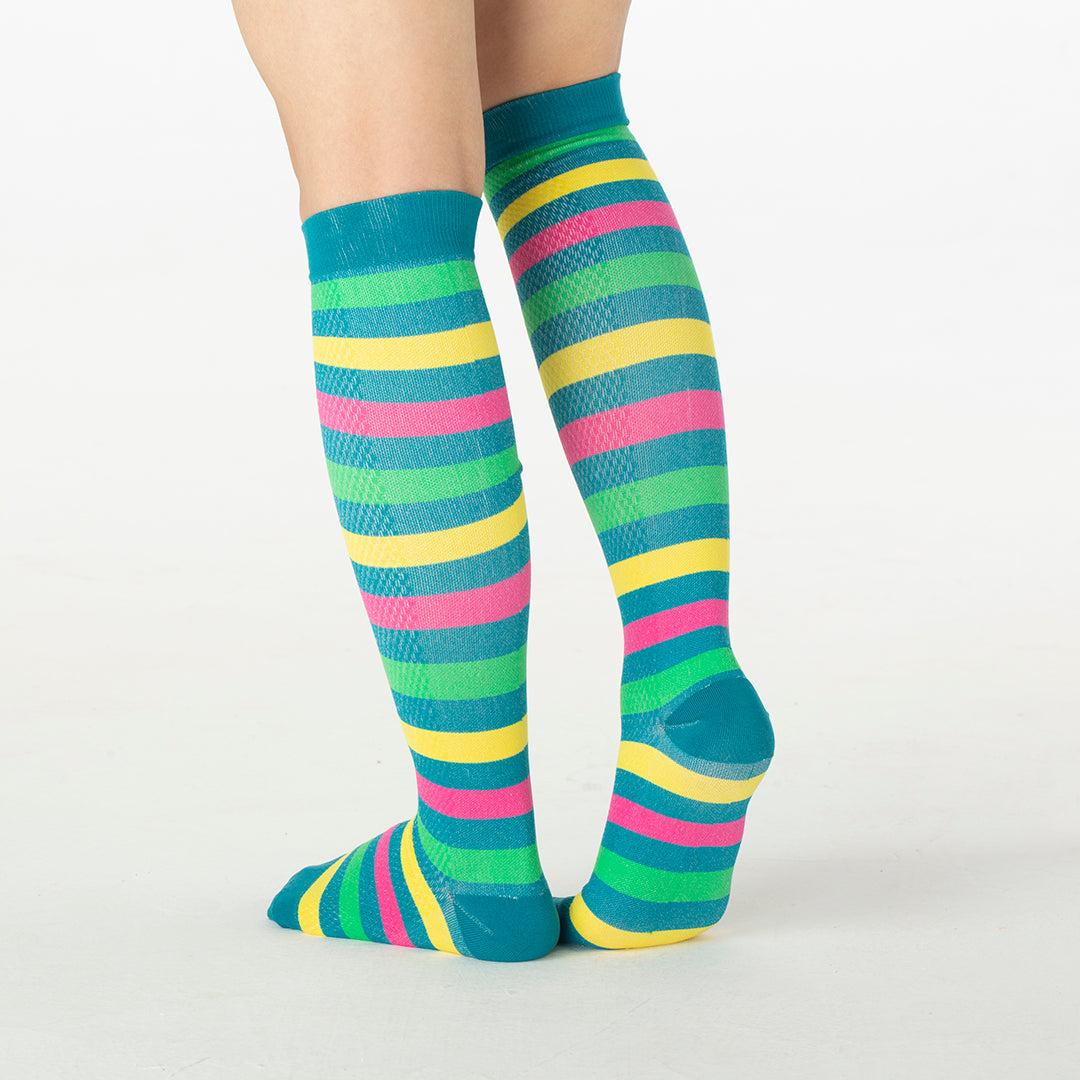 Striped Knee-High Compression Socks