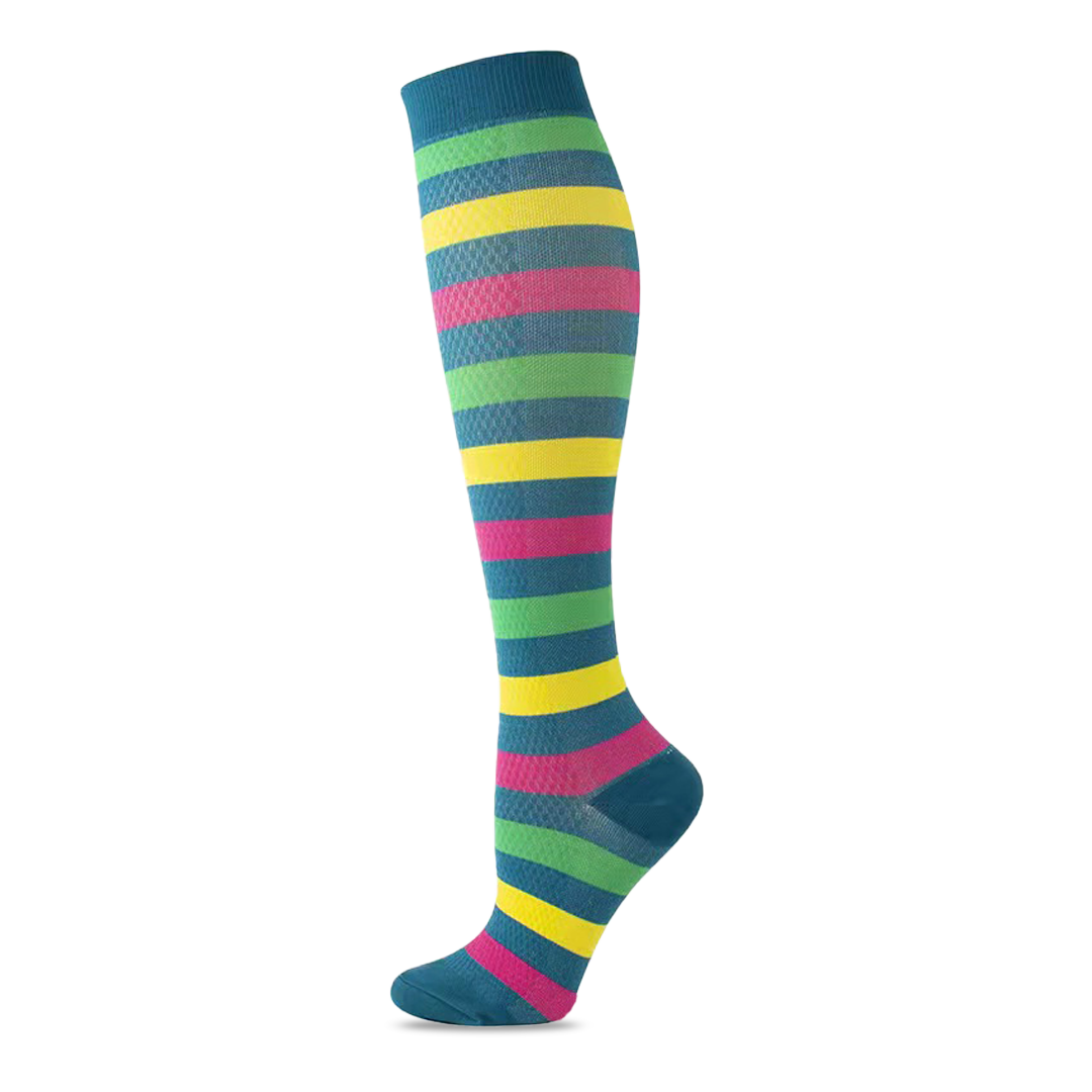 Striped Knee-High Compression Socks