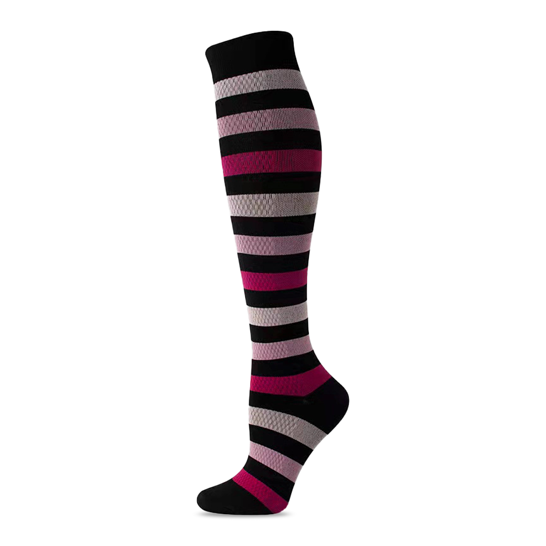 Striped Knee-High Compression Socks